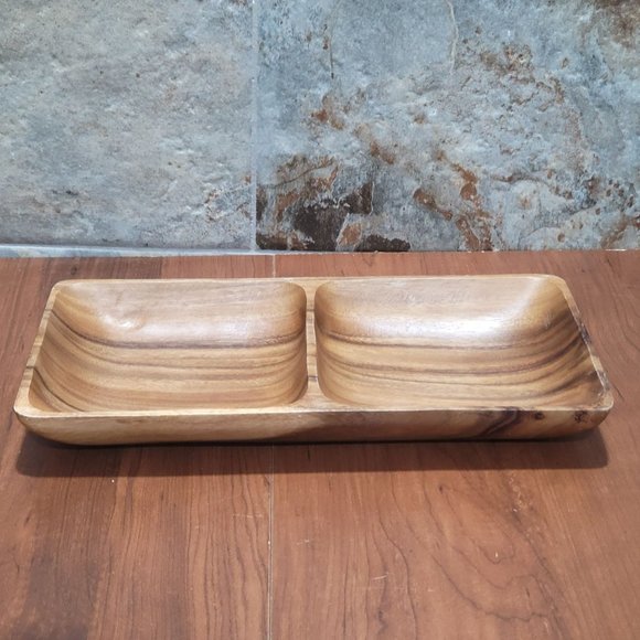 Divided Bowl Wood Handcrafted in Philippines for Beekman Home - Picture 13 of 13